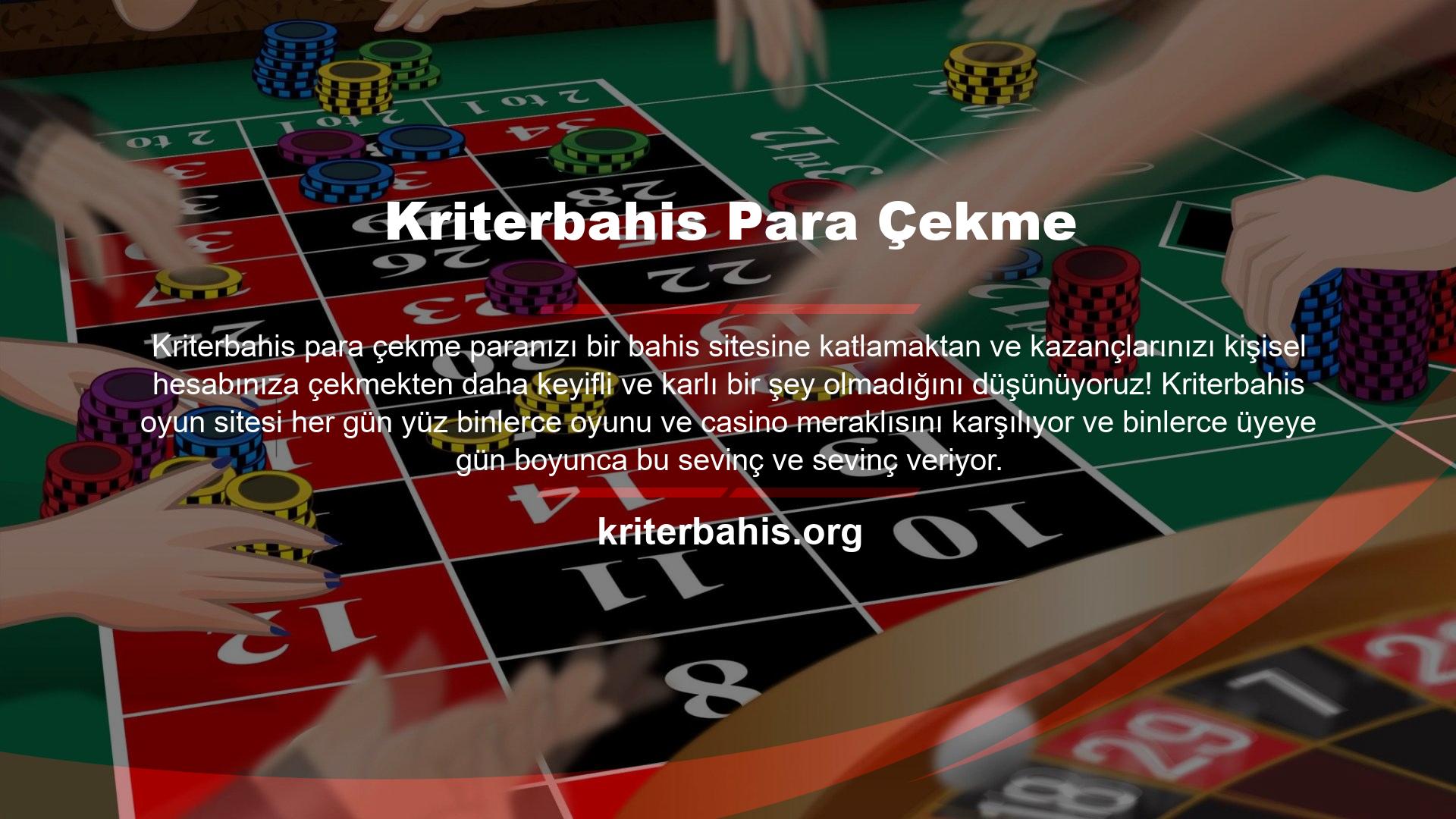 Kriterbahis mevduat prosedürü hakkında konuştuğumuz Kriterbahis masaüstü gibi web sitesinde para çekme prosedürünün ayrıntılarını iletmek istiyoruz